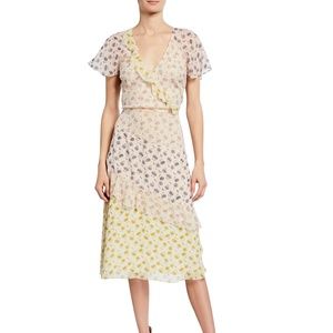 Joie Orita Silk Ruffled Floral Dress Size 10